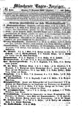 Münchener Tages-Anzeiger Montag 7. Dezember 1863