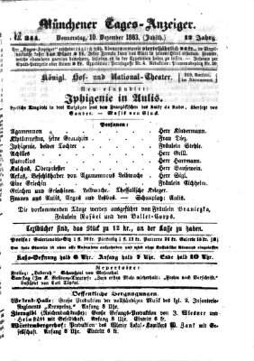 Münchener Tages-Anzeiger Donnerstag 10. Dezember 1863