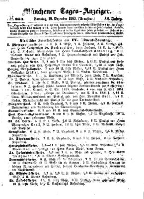 Münchener Tages-Anzeiger Samstag 19. Dezember 1863