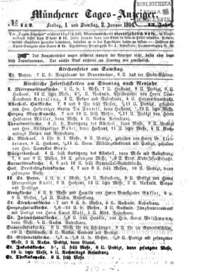 Münchener Tages-Anzeiger Freitag 1. Januar 1864