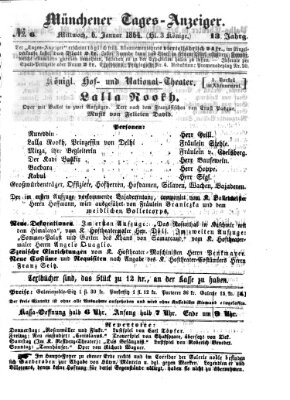 Münchener Tages-Anzeiger Mittwoch 6. Januar 1864