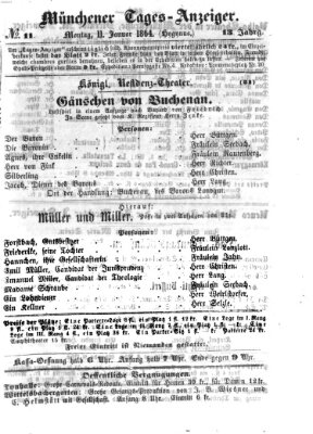 Münchener Tages-Anzeiger Montag 11. Januar 1864