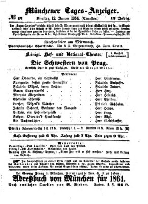 Münchener Tages-Anzeiger Dienstag 12. Januar 1864