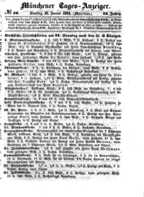 Münchener Tages-Anzeiger Samstag 16. Januar 1864