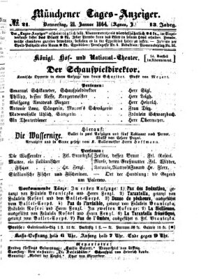 Münchener Tages-Anzeiger Donnerstag 21. Januar 1864