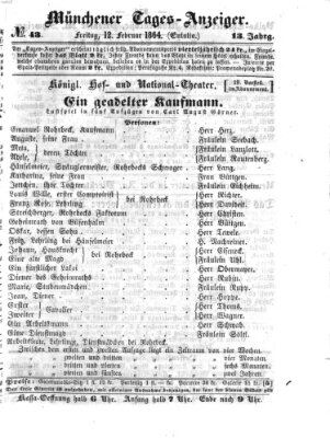 Münchener Tages-Anzeiger Freitag 12. Februar 1864