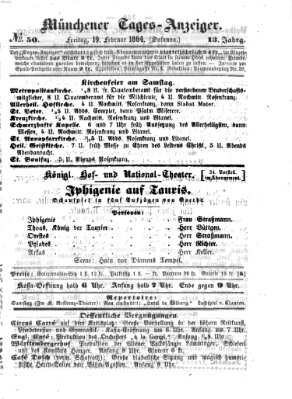 Münchener Tages-Anzeiger Freitag 19. Februar 1864