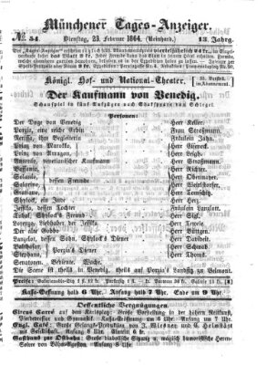 Münchener Tages-Anzeiger Dienstag 23. Februar 1864