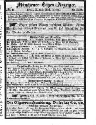 Münchener Tages-Anzeiger Freitag 11. März 1864