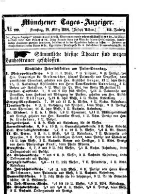 Münchener Tages-Anzeiger Samstag 19. März 1864