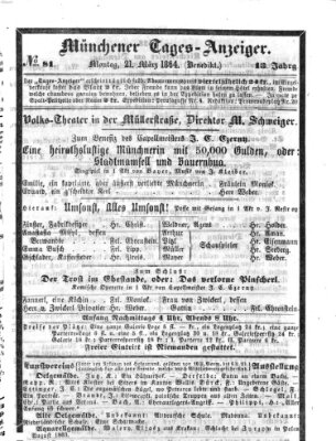 Münchener Tages-Anzeiger Montag 21. März 1864