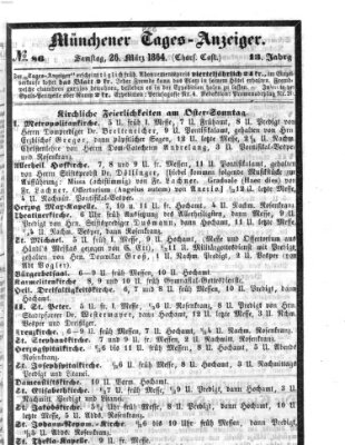 Münchener Tages-Anzeiger Samstag 26. März 1864