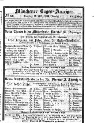 Münchener Tages-Anzeiger Dienstag 29. März 1864