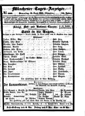 Münchener Tages-Anzeiger Donnerstag 14. April 1864