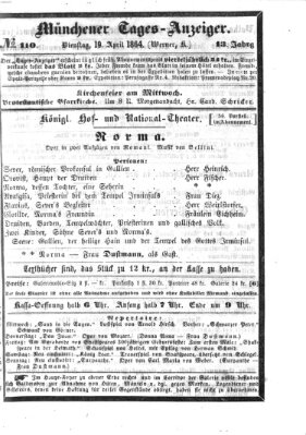 Münchener Tages-Anzeiger Dienstag 19. April 1864