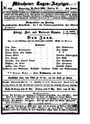 Münchener Tages-Anzeiger Donnerstag 21. April 1864