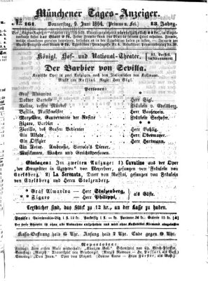 Münchener Tages-Anzeiger Donnerstag 9. Juni 1864