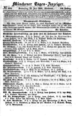 Münchener Tages-Anzeiger Donnerstag 23. Juni 1864