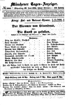 Münchener Tages-Anzeiger Donnerstag 30. Juni 1864