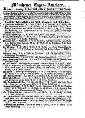 Münchener Tages-Anzeiger Samstag 2. Juli 1864