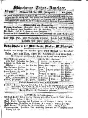 Münchener Tages-Anzeiger Mittwoch 20. Juli 1864