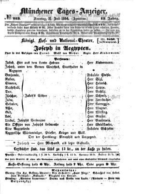 Münchener Tages-Anzeiger Sonntag 31. Juli 1864