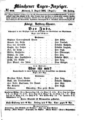 Münchener Tages-Anzeiger Mittwoch 3. August 1864