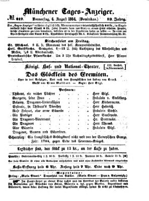 Münchener Tages-Anzeiger Donnerstag 4. August 1864