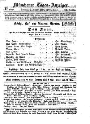 Münchener Tages-Anzeiger Sonntag 7. August 1864