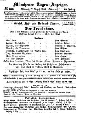 Münchener Tages-Anzeiger Mittwoch 17. August 1864