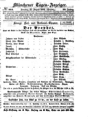 Münchener Tages-Anzeiger Sonntag 21. August 1864