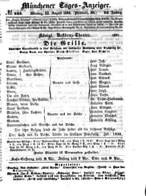 Münchener Tages-Anzeiger Montag 22. August 1864