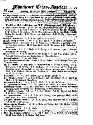 Münchener Tages-Anzeiger Samstag 27. August 1864