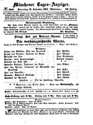 Münchener Tages-Anzeiger Donnerstag 15. September 1864