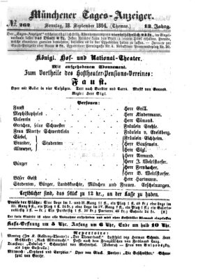 Münchener Tages-Anzeiger Sonntag 18. September 1864