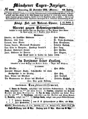 Münchener Tages-Anzeiger Donnerstag 22. September 1864