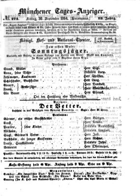 Münchener Tages-Anzeiger Freitag 30. September 1864