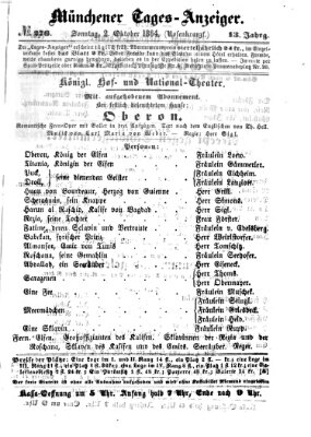 Münchener Tages-Anzeiger Sonntag 2. Oktober 1864