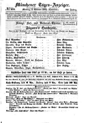 Münchener Tages-Anzeiger Montag 3. Oktober 1864