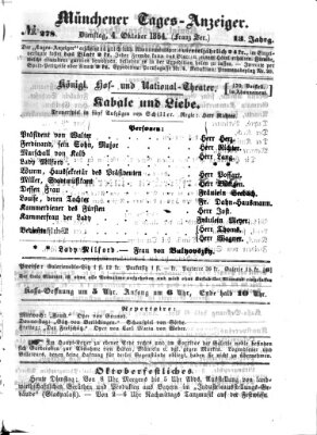 Münchener Tages-Anzeiger Dienstag 4. Oktober 1864