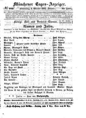 Münchener Tages-Anzeiger Donnerstag 6. Oktober 1864