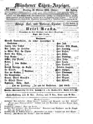 Münchener Tages-Anzeiger Dienstag 18. Oktober 1864