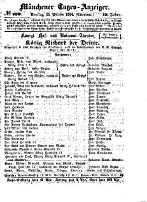 Münchener Tages-Anzeiger Dienstag 25. Oktober 1864