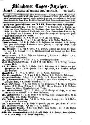 Münchener Tages-Anzeiger Samstag 12. November 1864