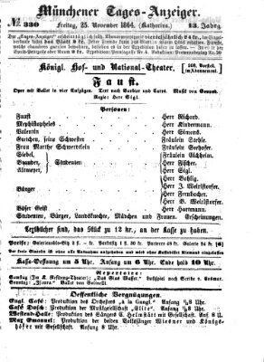 Münchener Tages-Anzeiger Freitag 25. November 1864