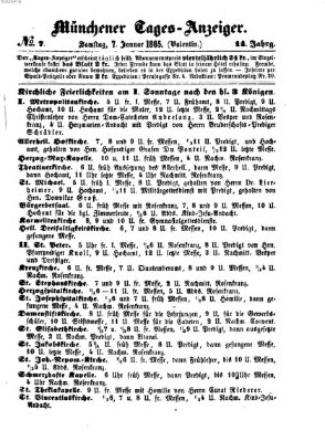 Münchener Tages-Anzeiger Samstag 7. Januar 1865