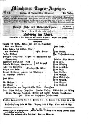 Münchener Tages-Anzeiger Freitag 13. Januar 1865