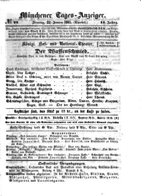 Münchener Tages-Anzeiger Sonntag 22. Januar 1865