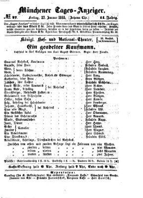 Münchener Tages-Anzeiger Freitag 27. Januar 1865