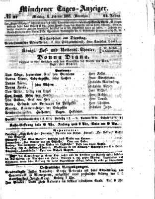 Münchener Tages-Anzeiger Montag 6. Februar 1865